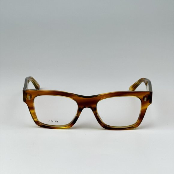 Celine CL50011I 056 BRAND NEW Eyeglasses Striped Honey Havana Square Women - Picture 6 of 11